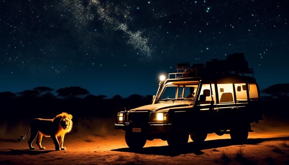 african wildlife adventure at night