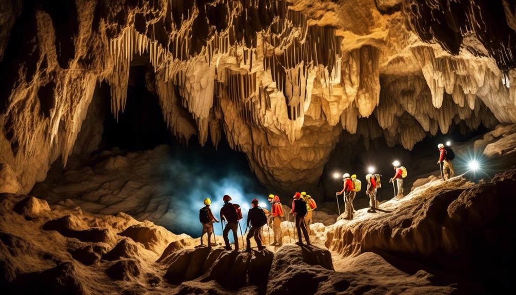 exploring underground cave formation