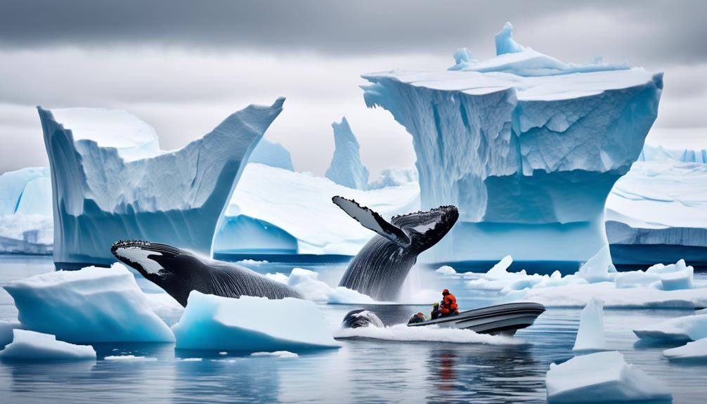 majestic whales in antarctica