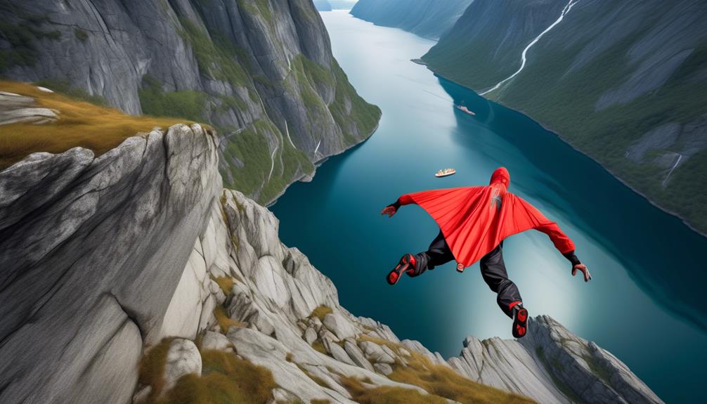 thrilling base jumping in norway