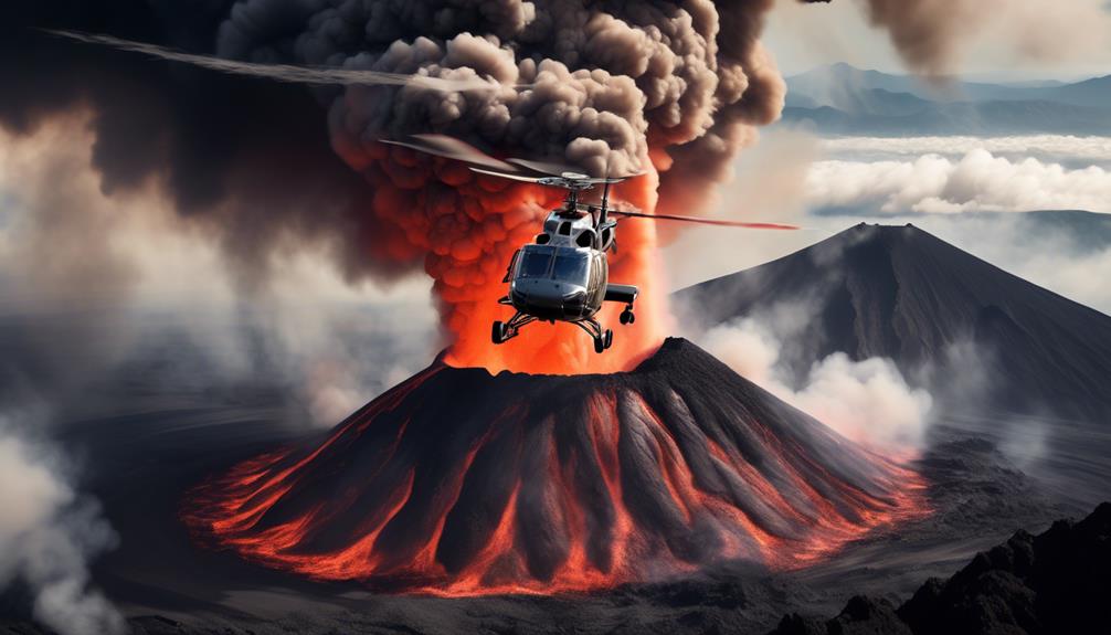 aerial perspective on volcanoes