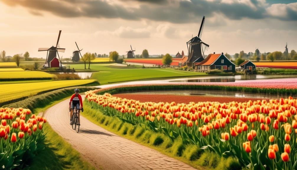 biking through dutch countryside