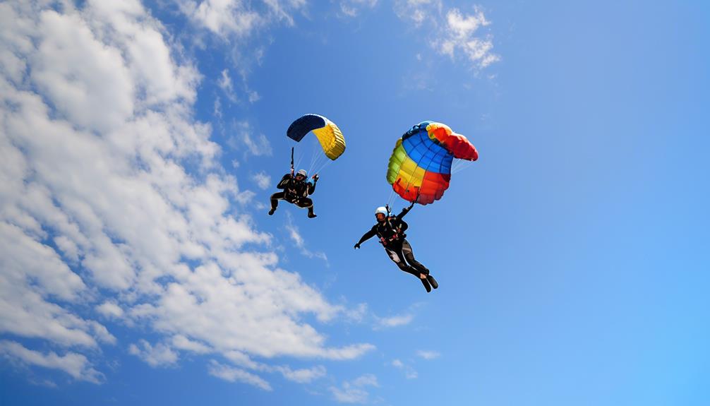 comparing solo and tandem skydiving