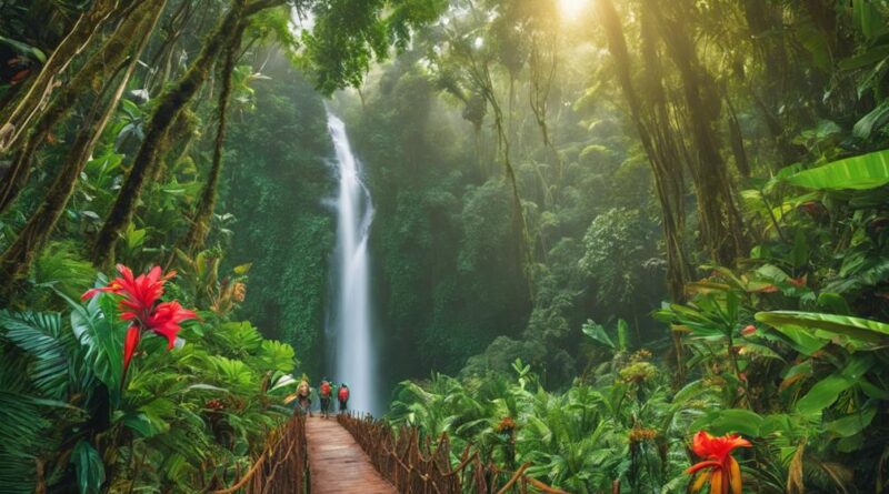 exploring lush rainforest trails