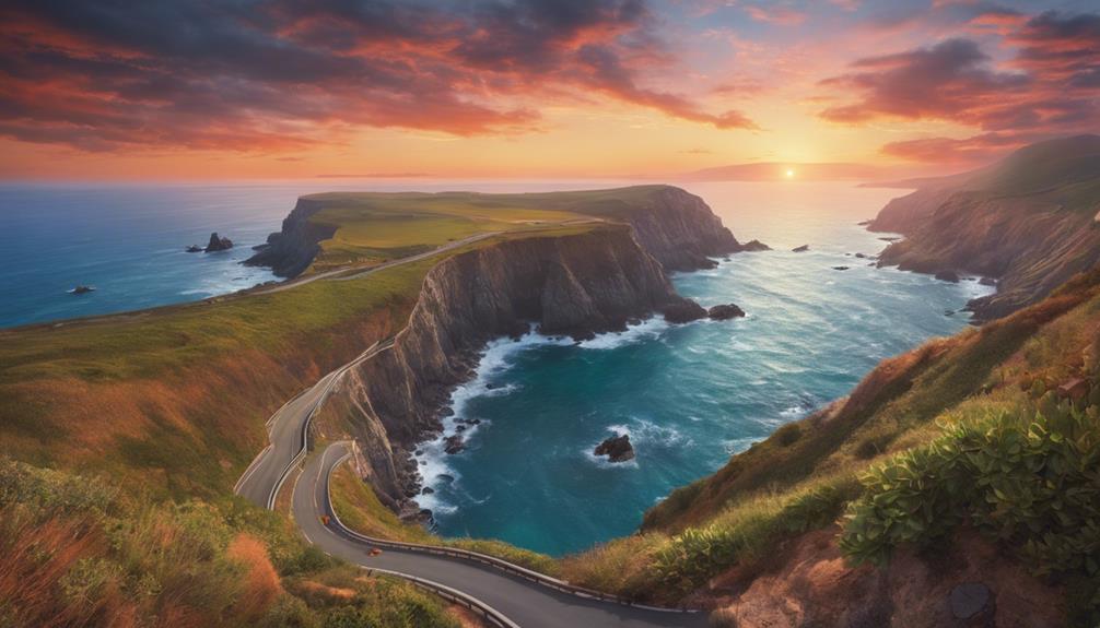 scenic clifftop road view