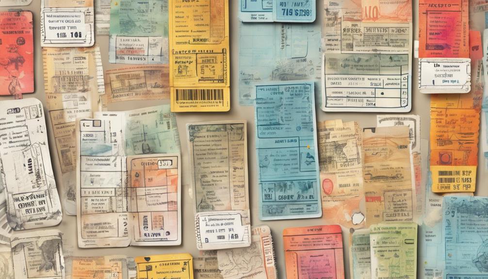 travel tickets as artwork